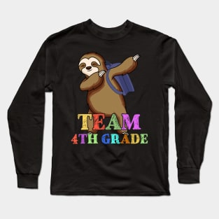 Sloth Hello 4th Grade Teachers Kids Back to school Gifts Long Sleeve T-Shirt